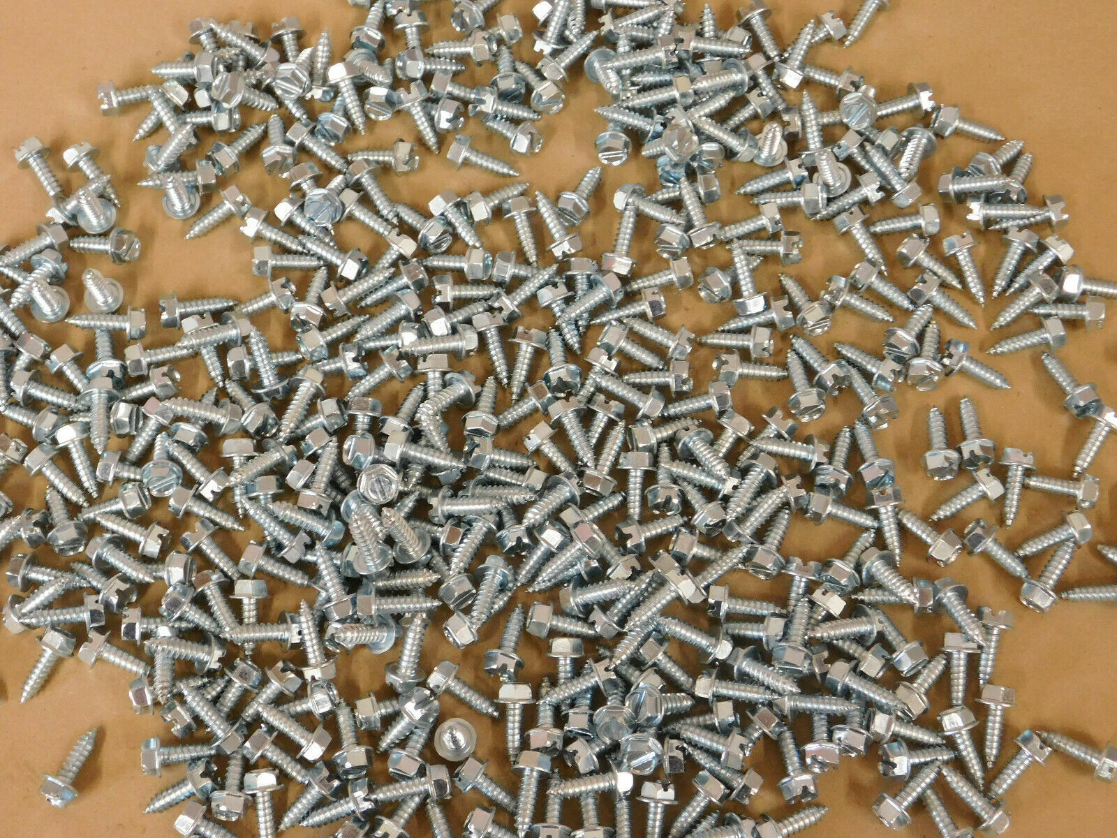 500 Bulk Zinc Plated LICENSE PLATE TAG SCREWS Hex Head Car Dealer Lot Self