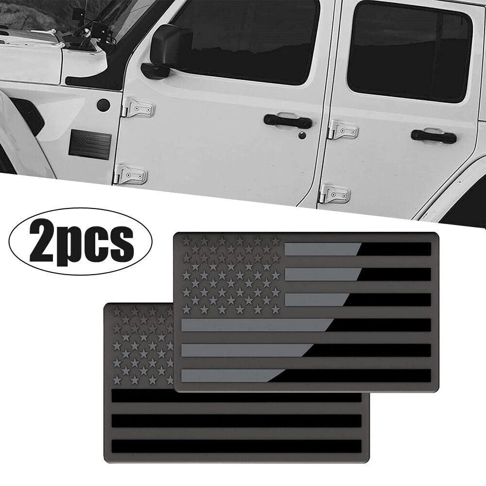2X 3D US American Flag Car Sticker Metal Emblem Badge Decal Exterior Accessories