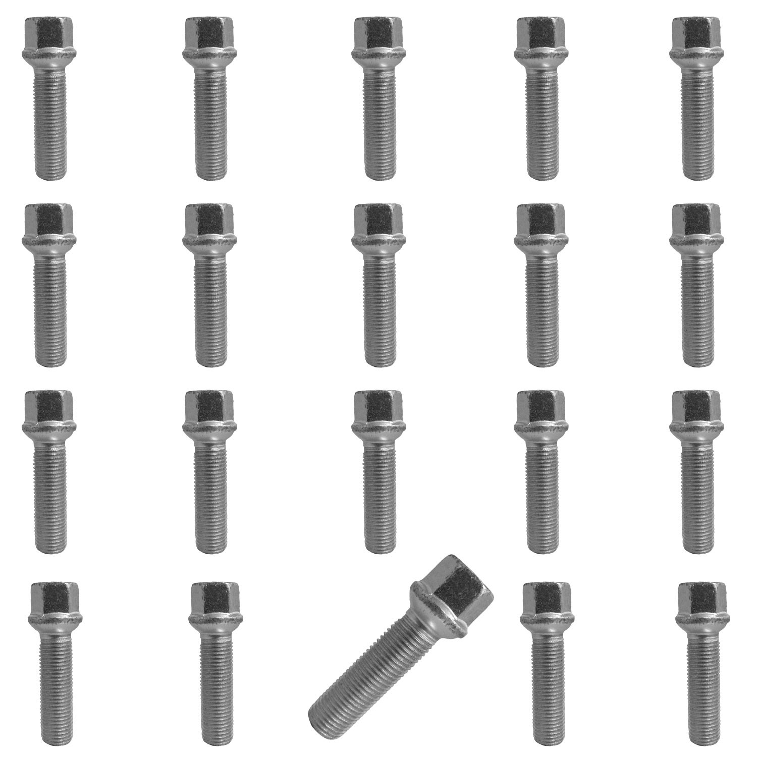 20x Wheel bolts M12x1.5 ball seat R12 silver for Mercedes-Benz 108 109 111 114 1