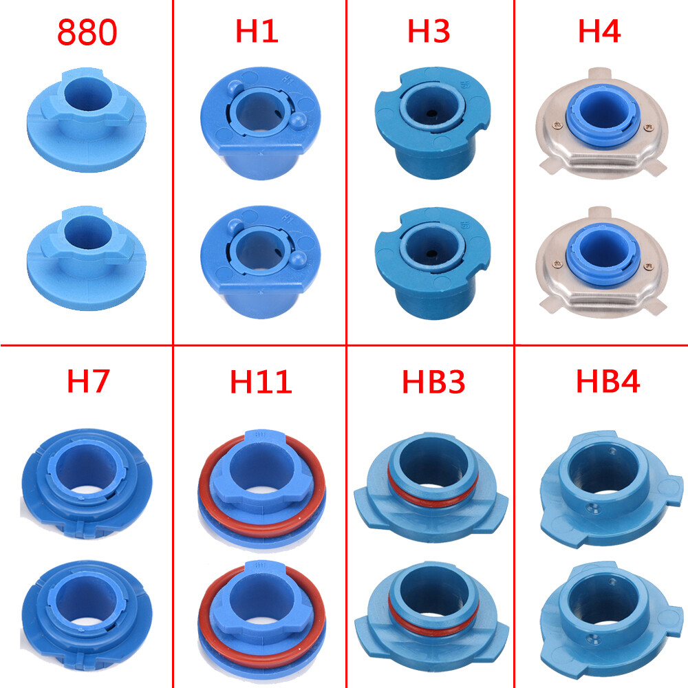2 x LED Headlight Bulb Base Adapter Socket-Retainer 880/HB4/HB3/H11/H1/H7/H4/H3