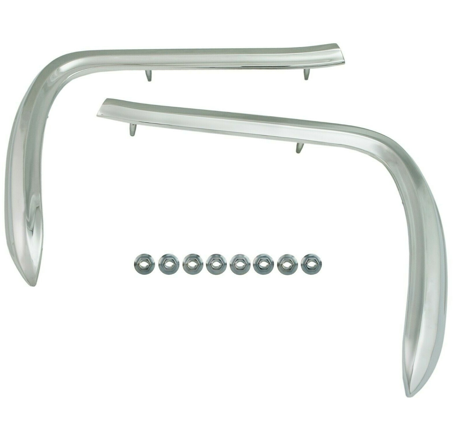1966 GTO Trunk Deck Lid Molding Kit (Chrome) Quarter Corner Right+Left+Center