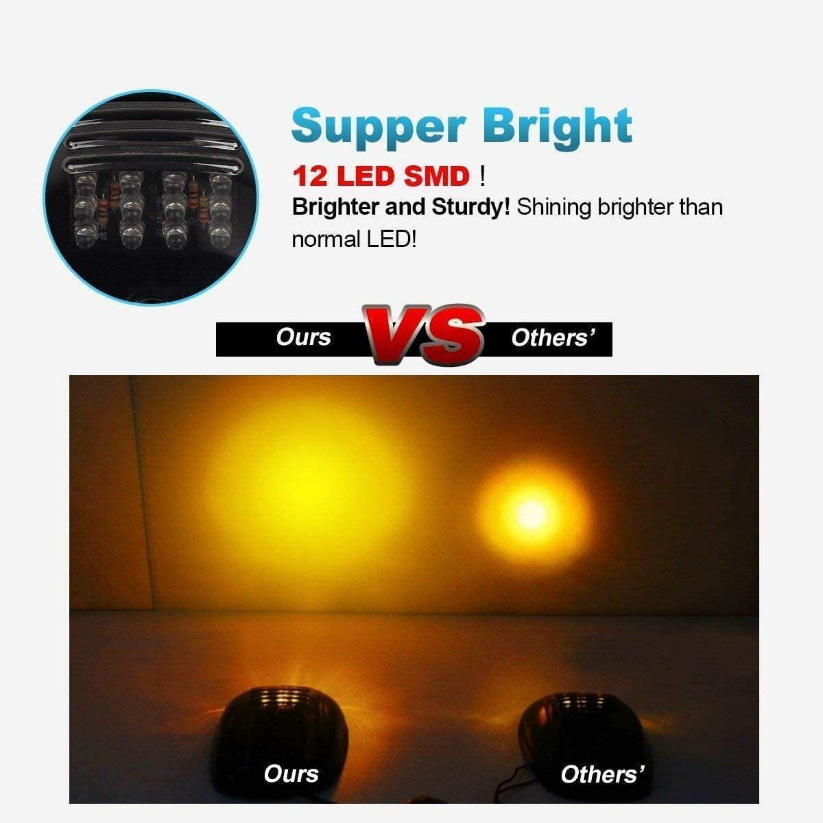5PC LED Top Cab Marker Roof lights Amber For GMC Sierra 1500 2500 3500 2000-2024