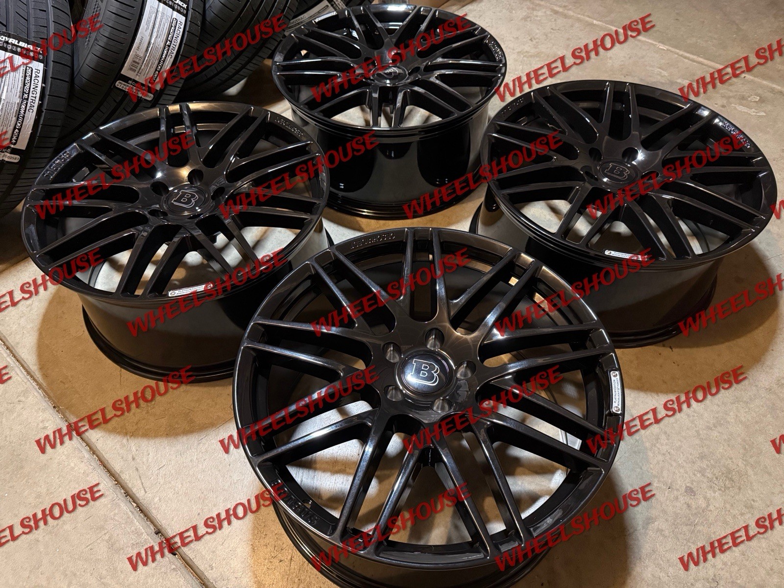 22×10 BRABUS WHEELS GLOSS BLACK RIMS 5×130 G WAGON G500 G550 G55 G63 FULL SET