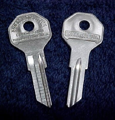 (2) NOS Briggs & Stratton Key Blanks Fit Willys Jeep Kaiser Models 1947-1972