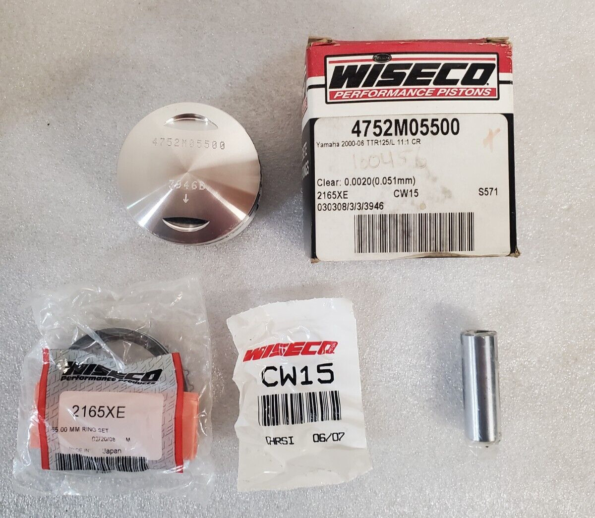 4752M05500 WISECO 55MM BORE 11.1 COMP 1.00MM OVERSIZED PISTON KIT YAMAHA TTR125