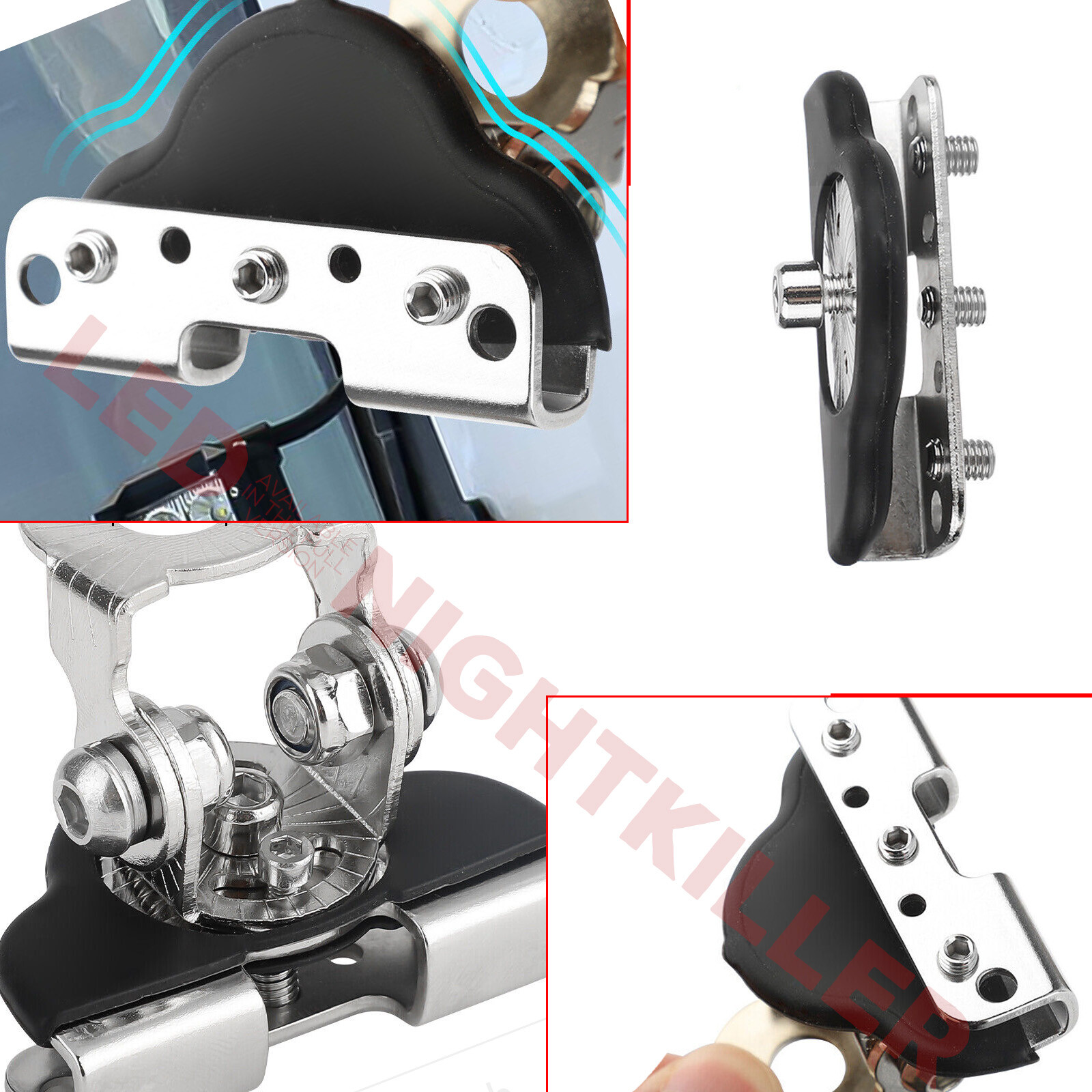2X Universal Mounting Bracket Clamp Hood Pillar LED Cube Work Light Bar ATV 4WD