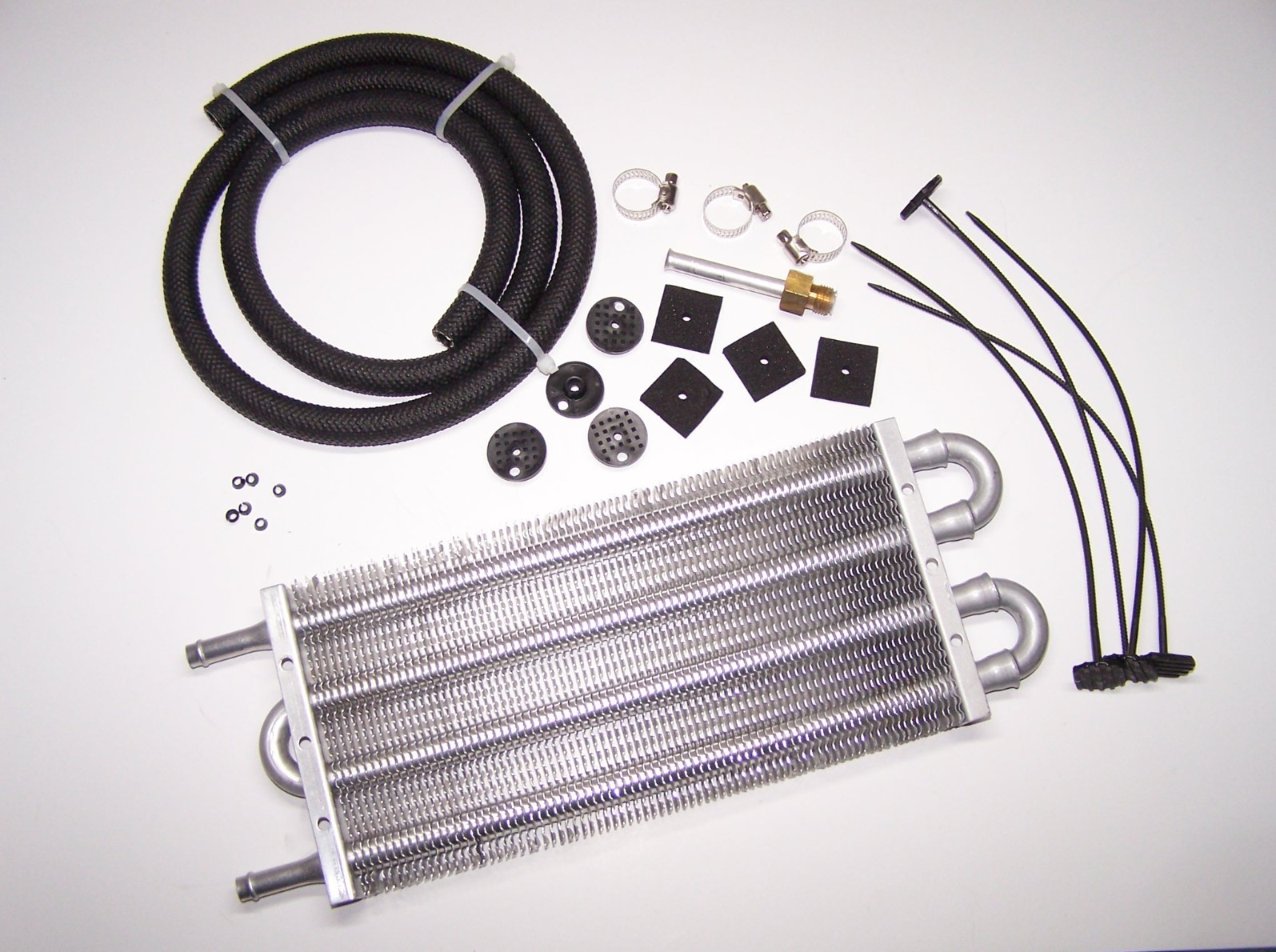 Aluminum Transmission Oil Cooler + Mounting Kit 15-1/2″ x 5″ x 3/4″ 4 Rows