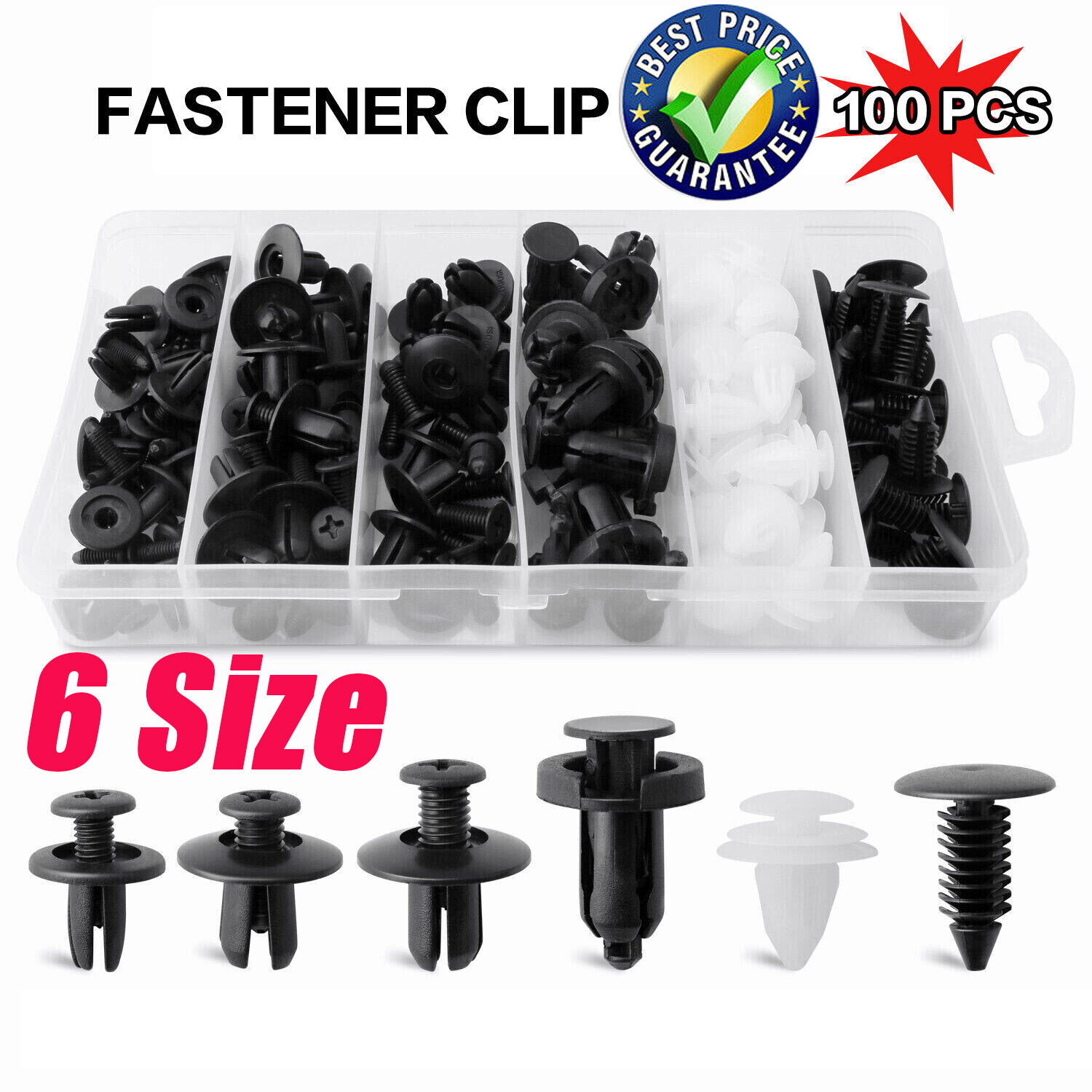 100Pcs Car Body Trim Clips Snap Plastic Nylon Rivet Trim Clamps For Door Bumper