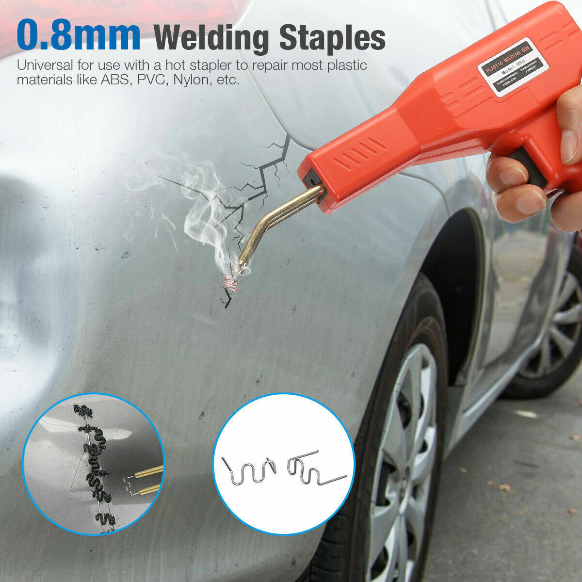 Plastic Welding Staples 500PCS Hot Stapler Set Repair Gun Silver Gearzaar