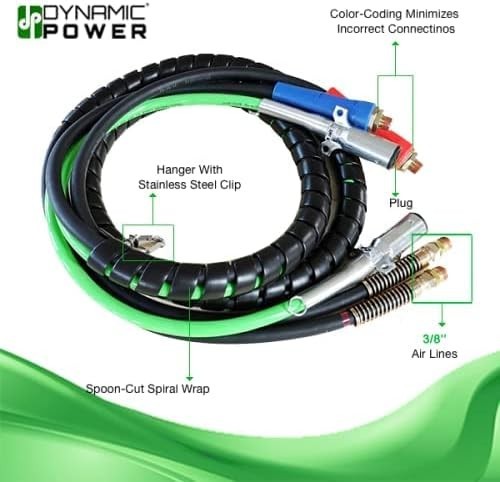 Industrial 3-in-1 Air Brake System: 12 Ft Corrosion-Resistant ABS Lines & 7-Way