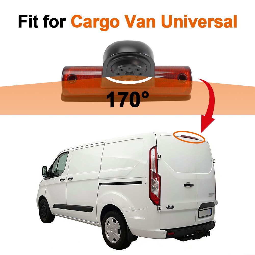 Universal Cargo Van Rear Third Brake Light w/Night Vision Camera CVBS/AHD Signal