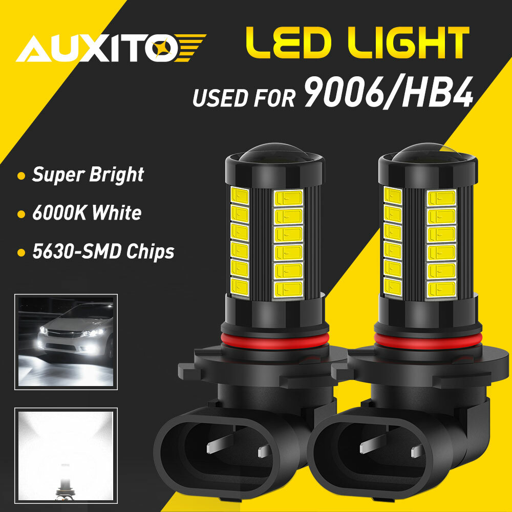 2pcs 9006 HB4 LED Fog Driving Light Bulb Xenon White 6000K High Power DRL Lamp