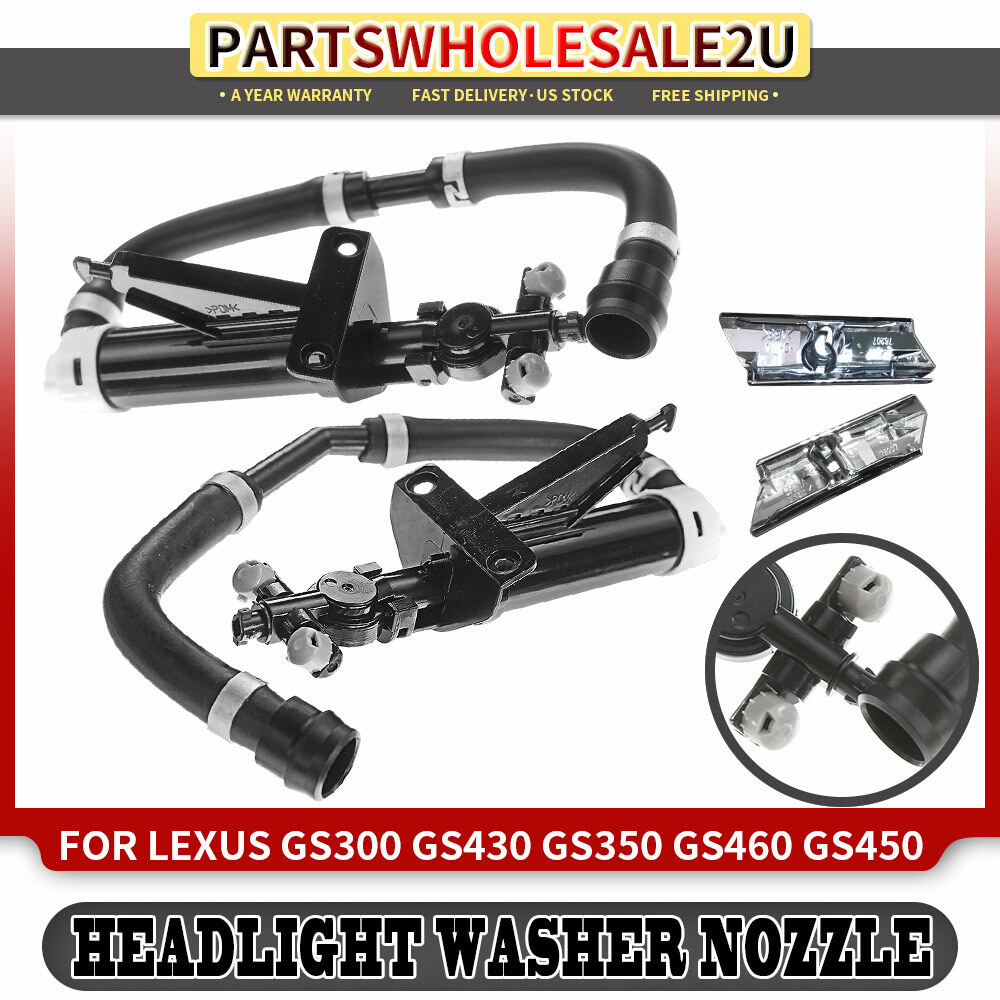 2x Front Headlight Washer Nozzle Assembly for Lexus GS300 GS350 GS430 2006-2011