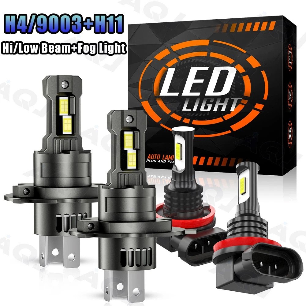 For Honda CR-V 2007-2014 4x LED Headlight Hi-Lo Beam Fog Light Bulbs H4+H11