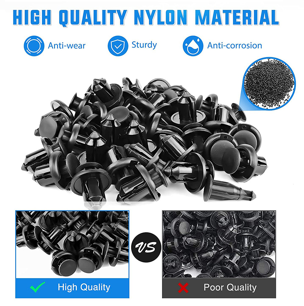 100Pcs 10mm Bumper Clips Retainer Auto Car Rivets Fastener Fender Push For Honda