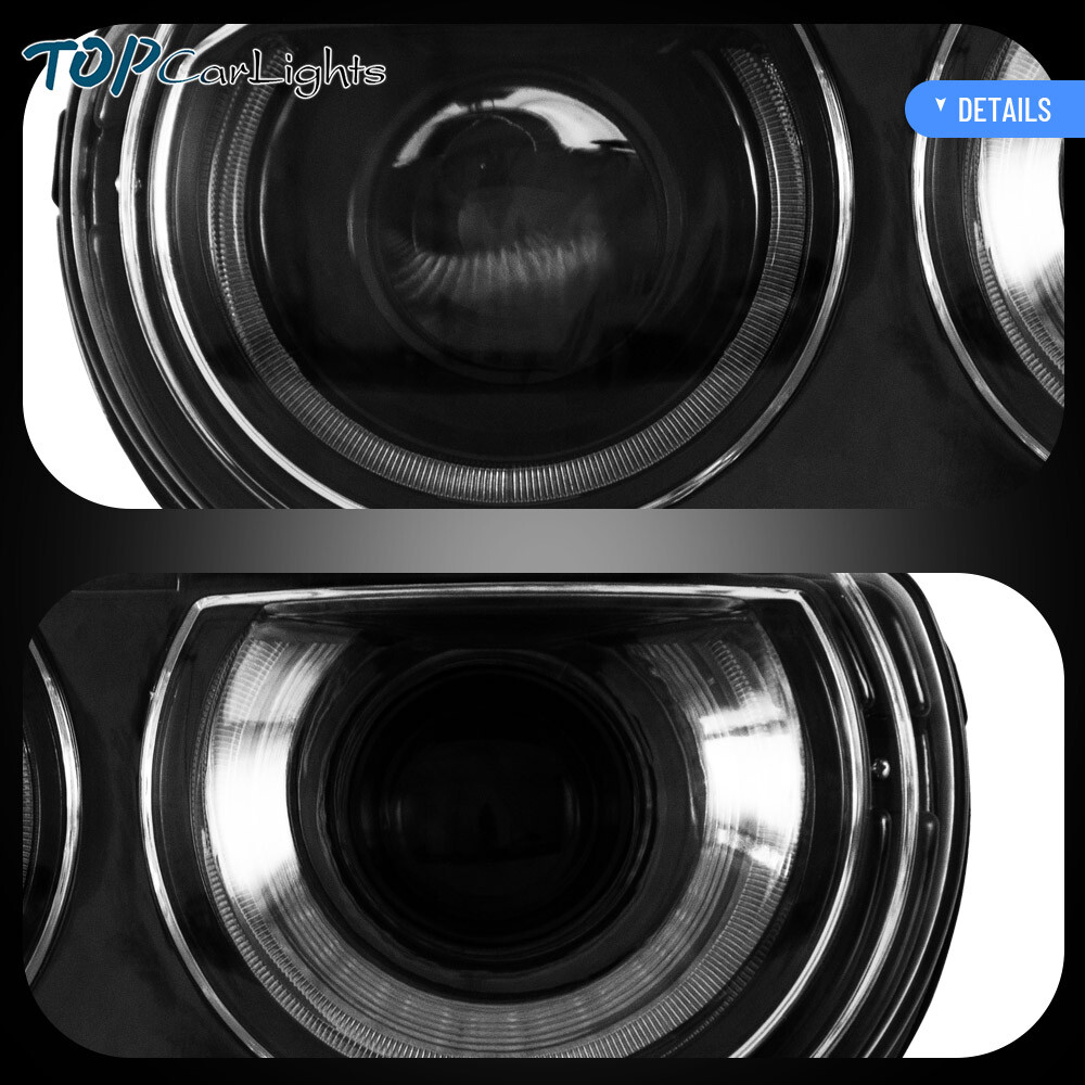 VLAND 1Pair LED Headlights Projector For 2008-2014 Dodge Challenger Front Lamps