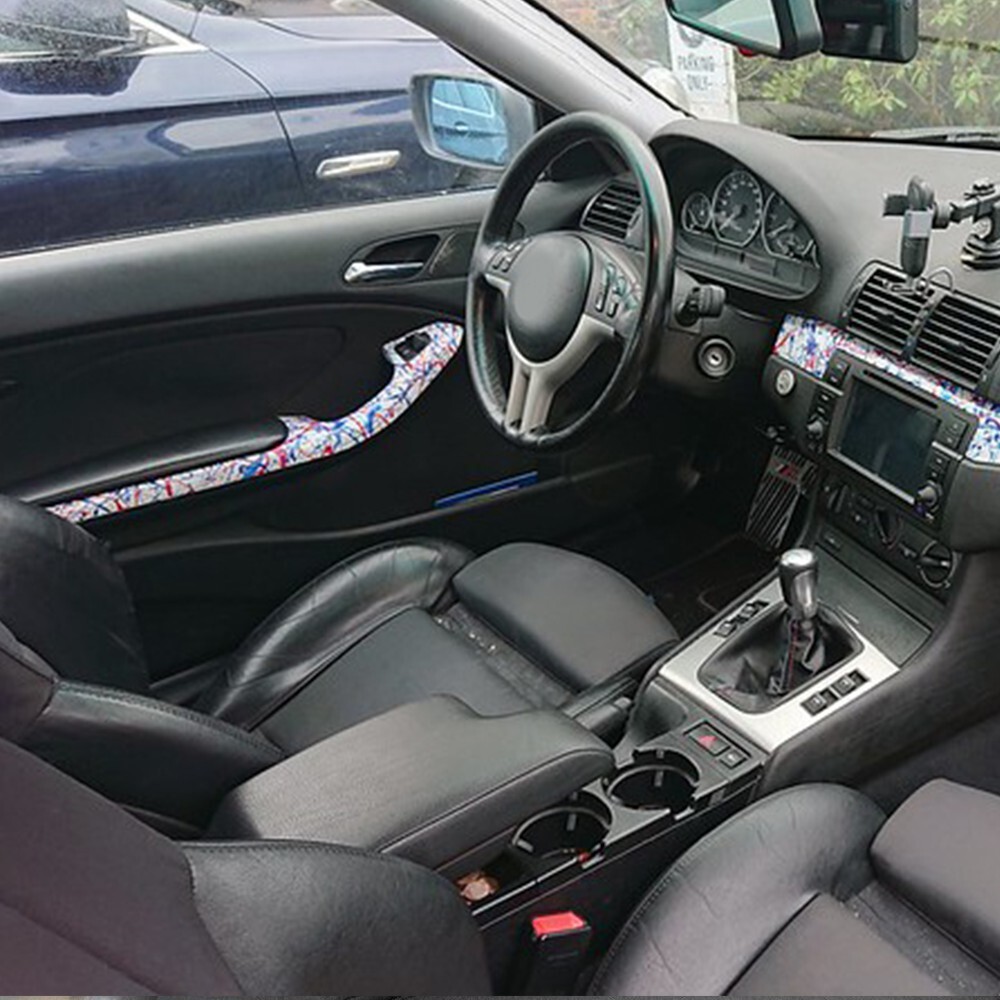 Black PU Leather Armrest Center Console Lid Cover For BMW E46 3 Series 1999-2005