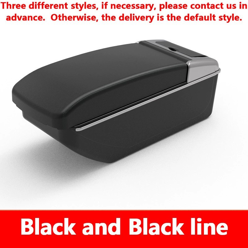 For Fiat 500 12-23 Center Arm Rest Storage Box Black With Stitched Car Interior