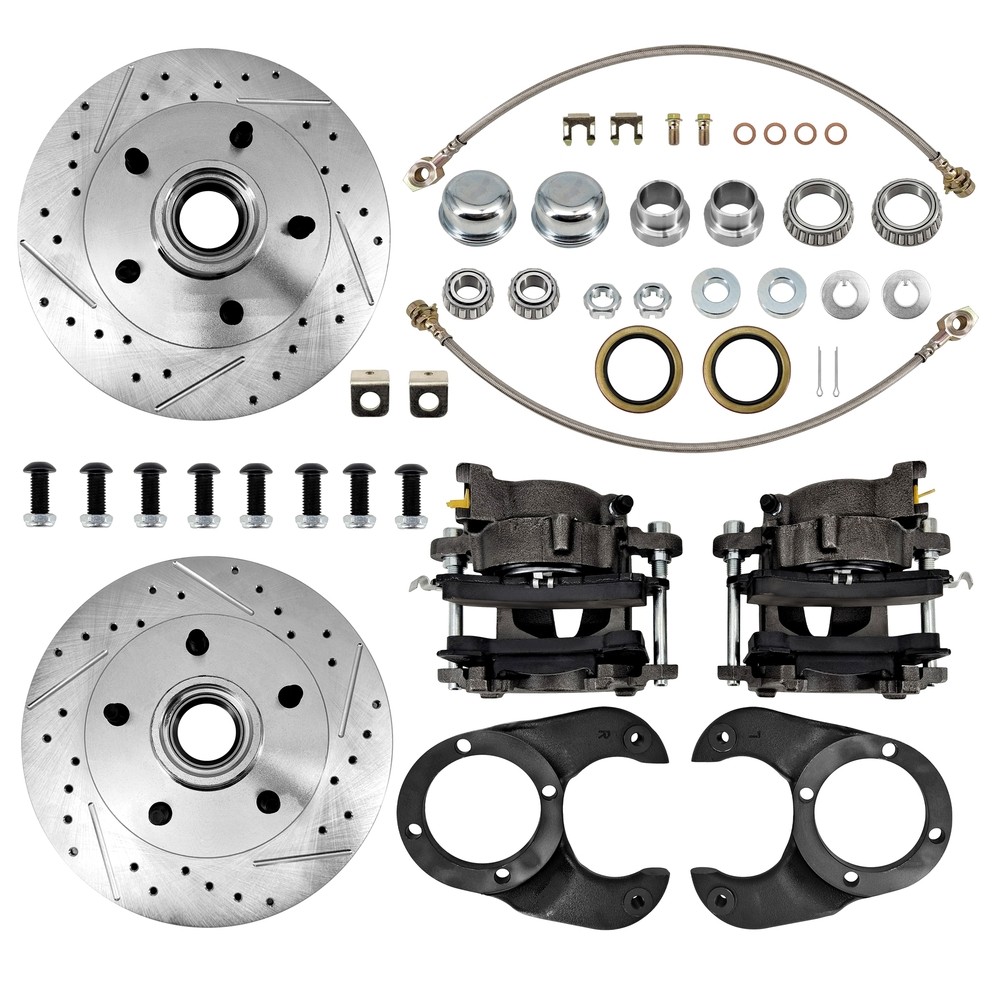 Disc Brake Kit, 5 on 4-3/4 Bolt Pattern, Metric Caliper, for 1937-1948 Spindles