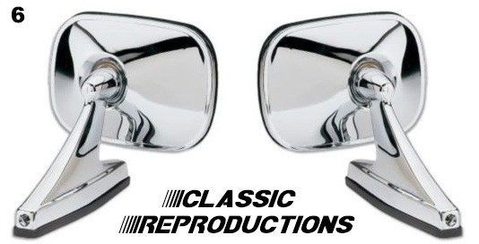 Chrome rectangle pair of mirrors Hot Rod Muscle Car Side View Mirrors (NEW)