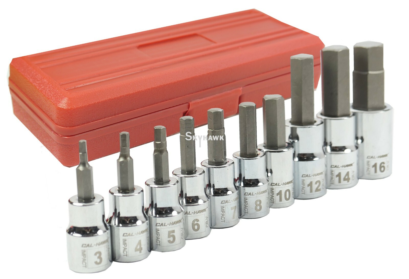 10pc Drop Forged Metric 3/8″ & 1/2″ Drive Hex Key Allen Head Socket Bit Set CR-V