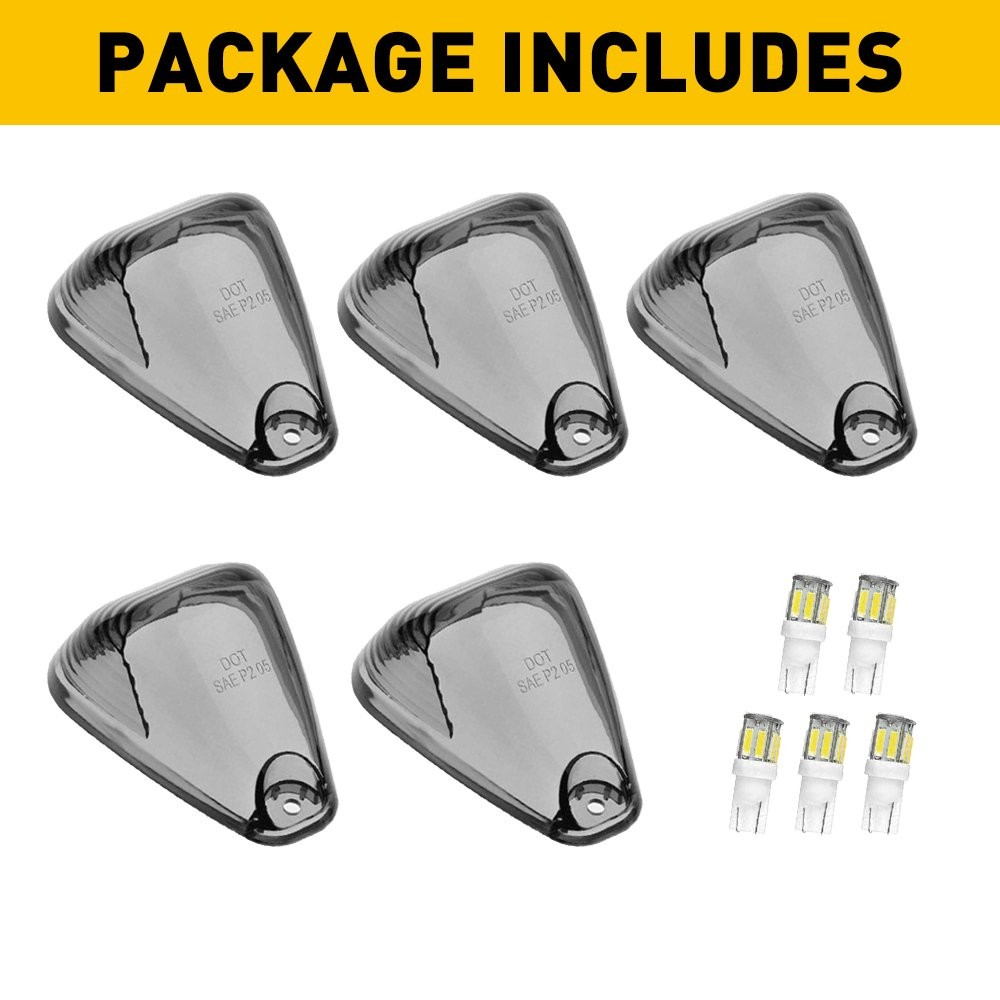 Fit Ford E-150 E-250 E-350 E-450 Cab Running Roof Marker Light Cover T10 AR 5pcs