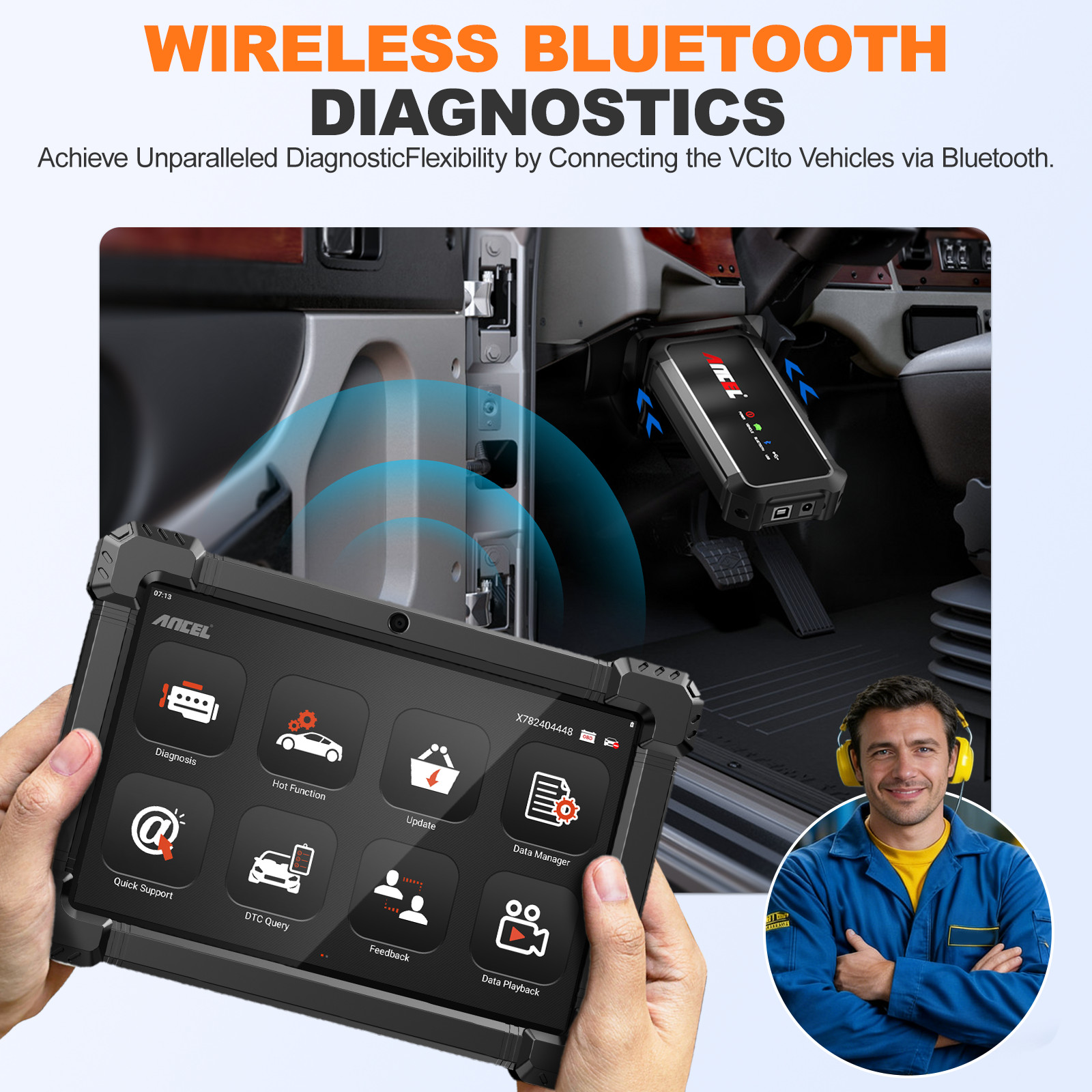 ANCEL X7 OBD2 Scanner Bi-directional Bluetooth Scan Tool Full System Diagnostic