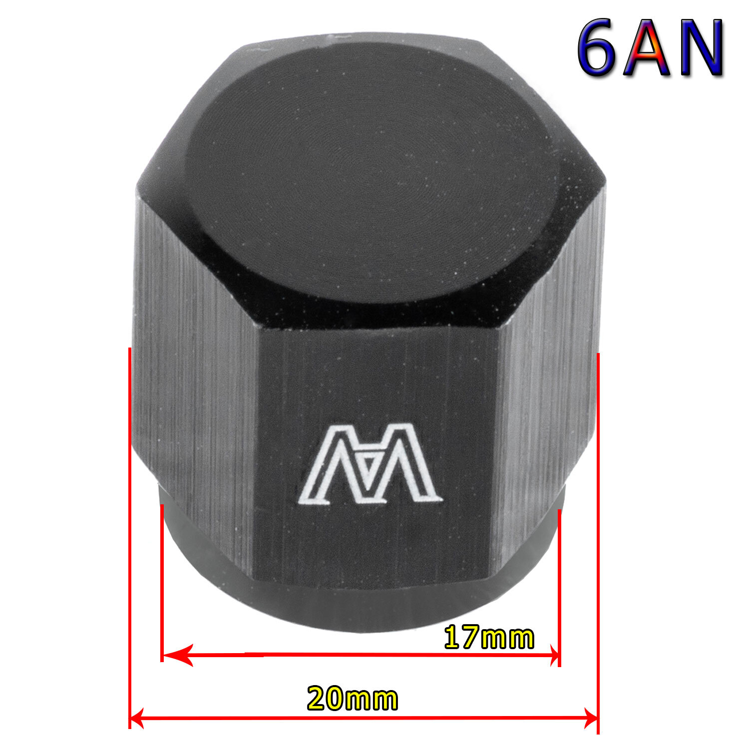 1 x AN6 To -6AN Female AN Flare Fitting Cap -6AN Block Off Aluminum Black New