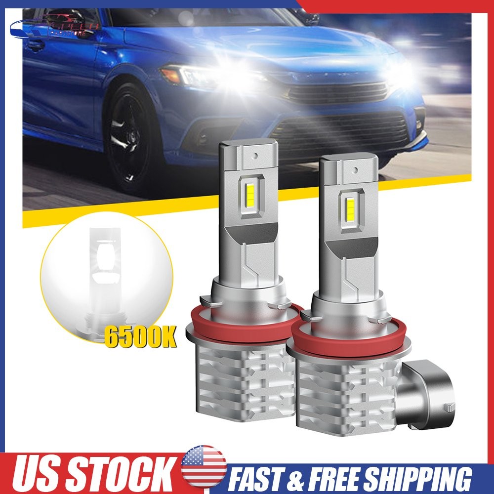 H11 H8 H9 LED Headlight Kit High Low Beam Bulb Super Bright 6500K White 360000LM