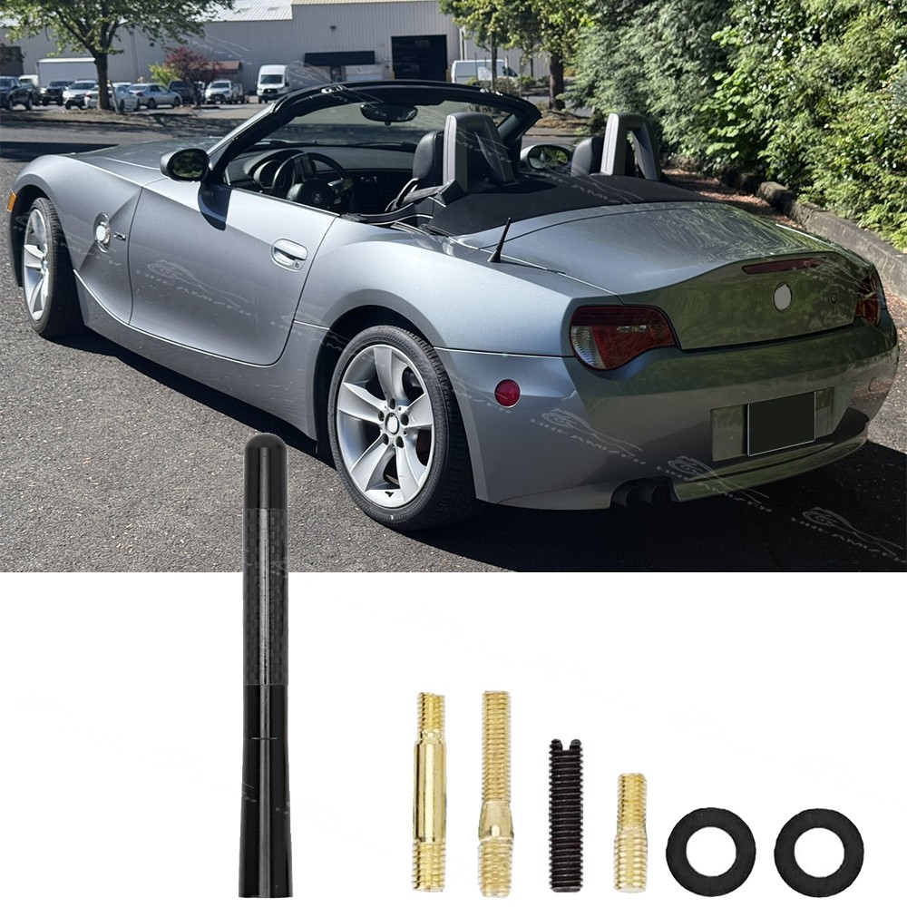 For Z4 E85 Z3 Short 4.7″ Carbon Fiber AM/FM Radio Mast Bee Sting Aerial Antenna