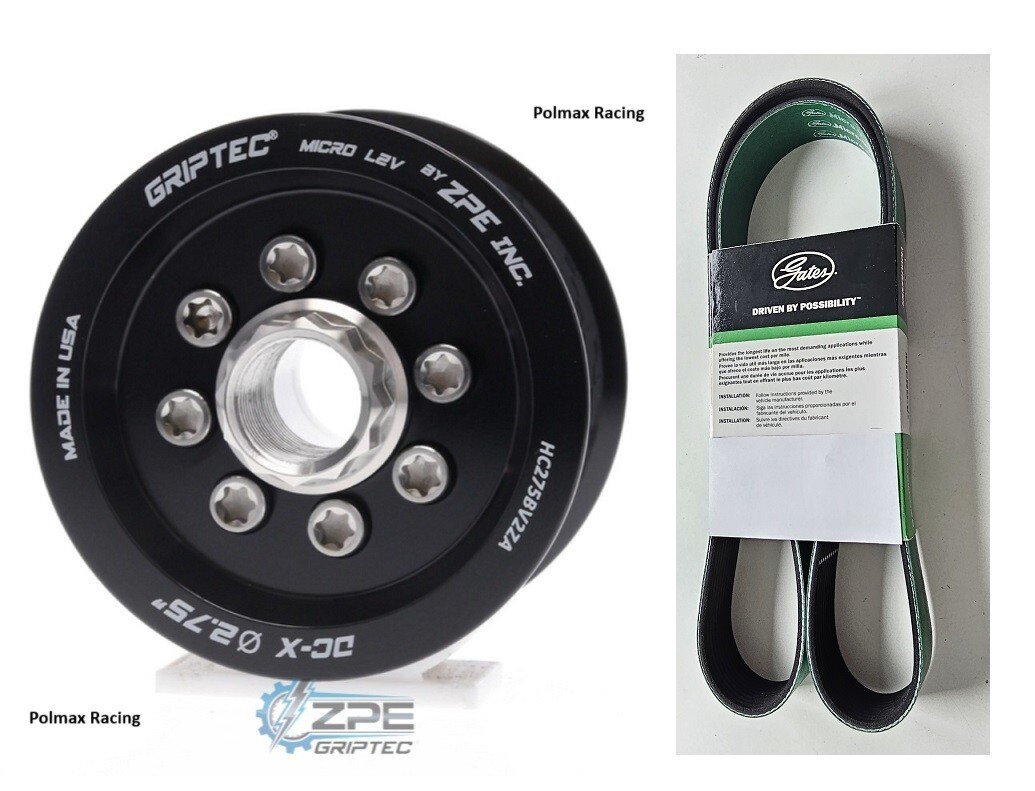 ZPE Griptec 2.75 pulley with hub and Gates belt for 2021-24 Durango 6.2 Hellcat