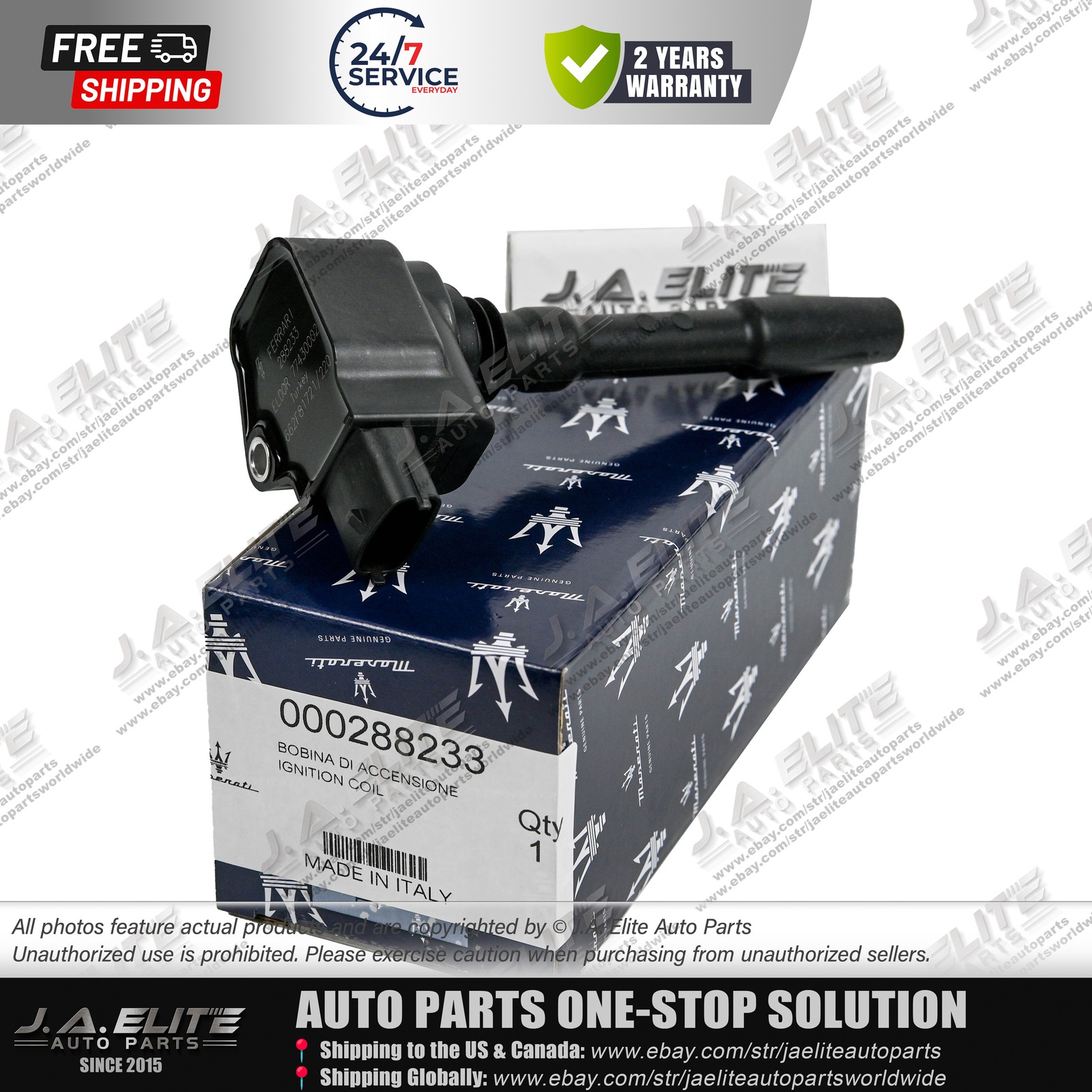 6pcs Genuine Ignition Coils for Maserati Ghibli Levante Quattroporte 288233