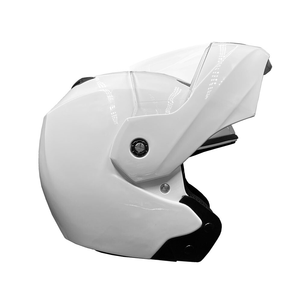 MMG Modular Full Face Motorcycle Helmet Flip-Up Visor DOT Gloss White Large