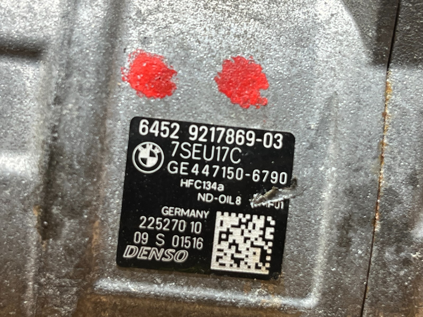 2011-2017 BMW X3 F25 N55 A/C Air Conditioning Compressor 9217869 OEM *NOTE*