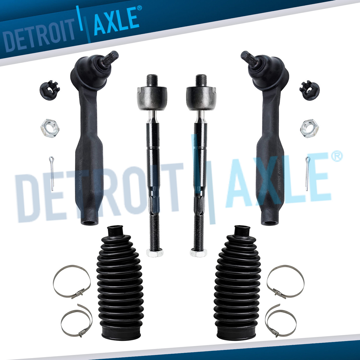 For 2005 – 2008 2009 Honda Odyssey Touring Front Outer + Inner Tie Rods + Boots