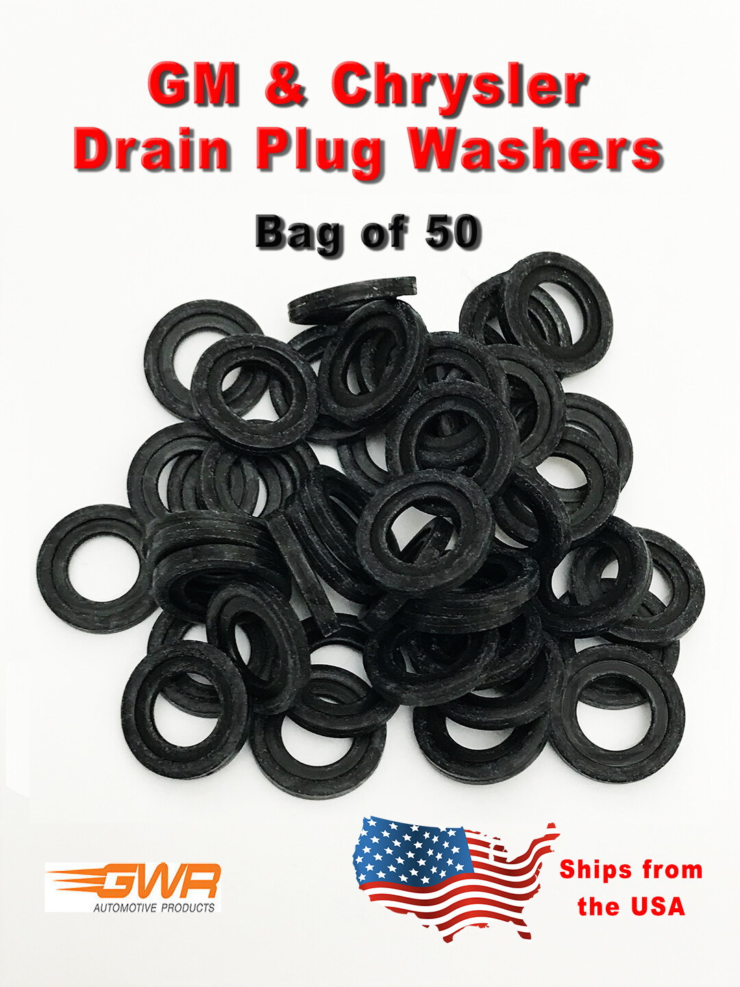 Chevy,GM & Chrysler Neoprene Rubber O-Ring Washer 12MM 50 Pk F/S