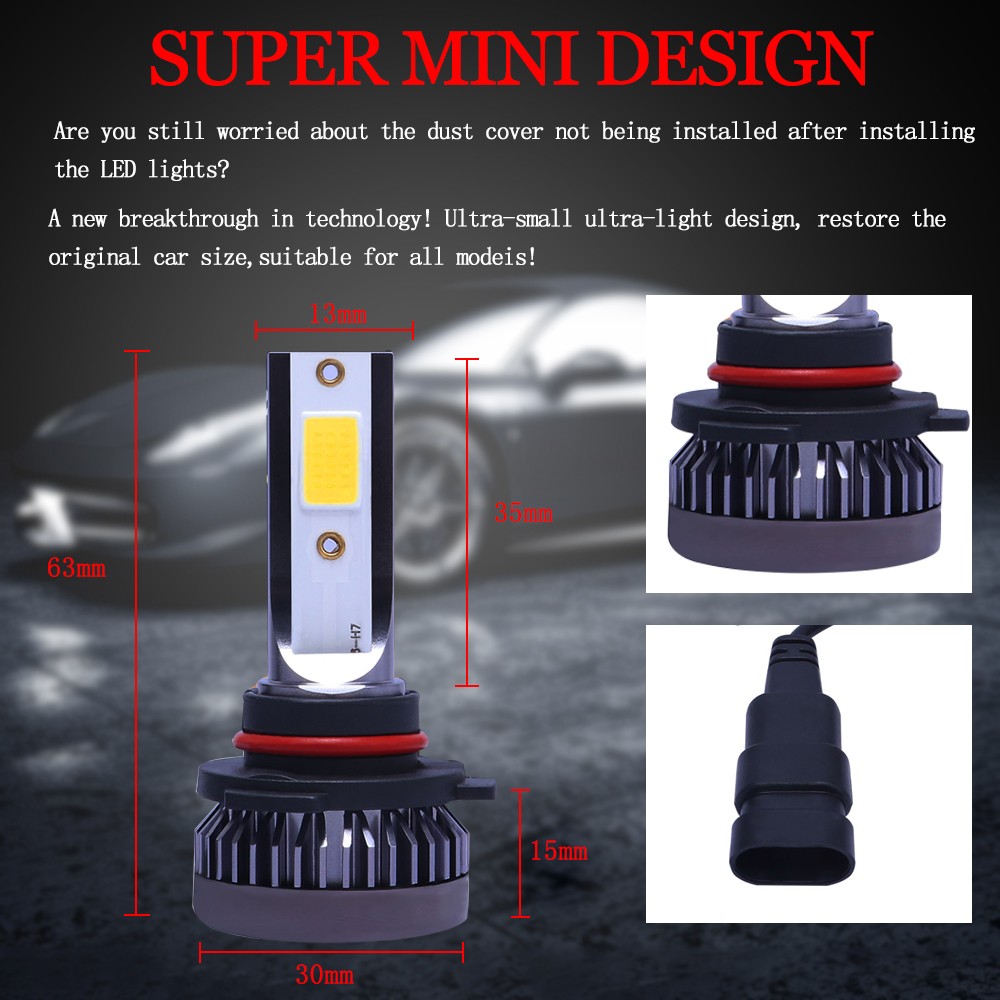 2x RIDROID 9005 HB3 LED Bulbs Headlight High Beam Kit Super Bright Yellow 3000K