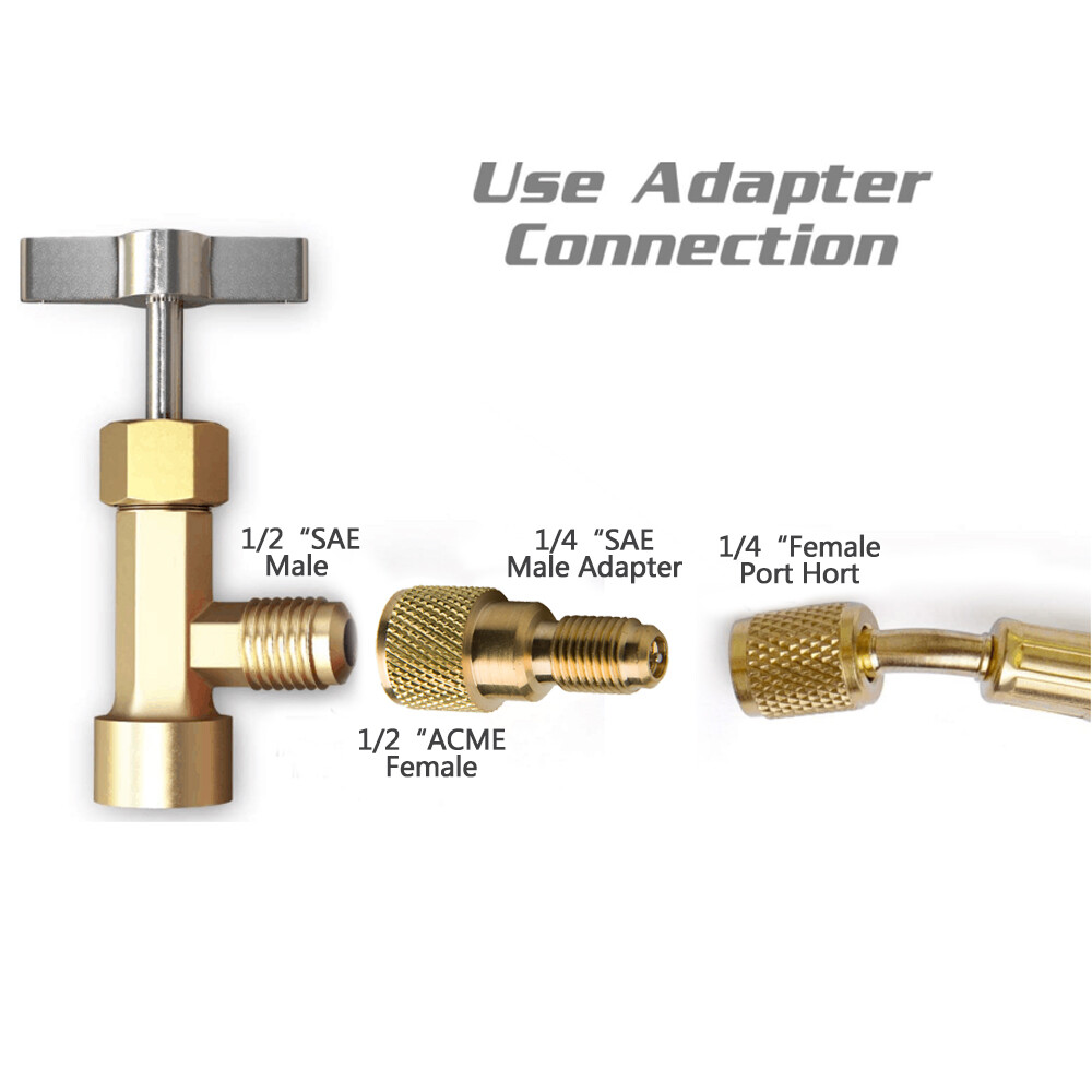 1/2″ ACME Female to 1/4″ Male Charging Hose to Vacuum Pump Brass Adapter