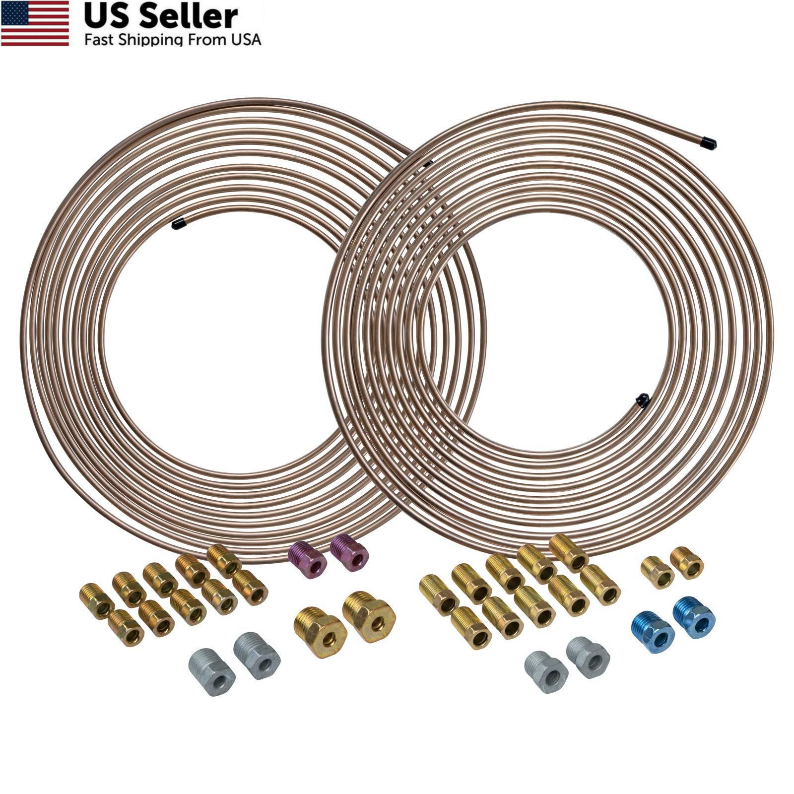 4LIFETIMELINES Copper Nickel Brake Line Kit 3/16 inch and 1/4 inch,