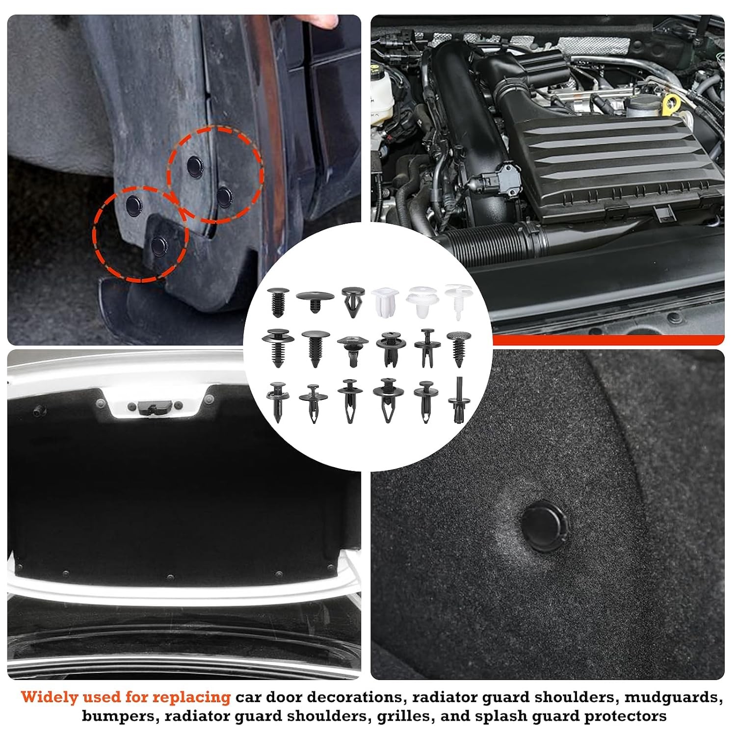420PCS Car Push Retainer Clips & Auto Fasteners Assortment w/ Fasteners Remover