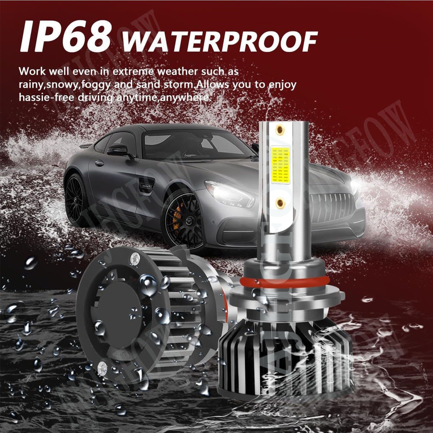 9005 HB3 LED Headlight Bulb Conversion Kit High Beam White 6000K Super Bright