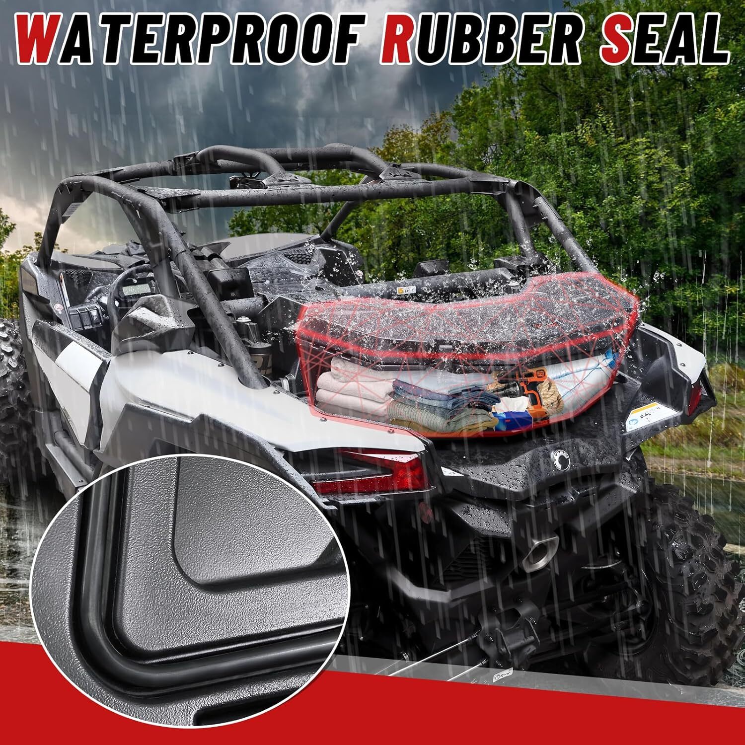 UTV Rear Cargo Storage Box 30L for Can-Am Maverick X3/X3 MAX/Renegade/Commande
