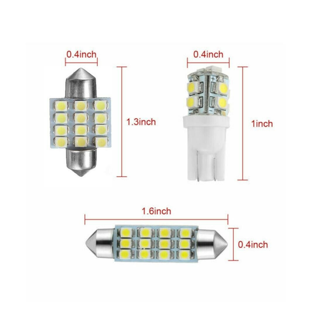 40 PIECES 6500K LED INTERIOR LIGHTS BULBS CAR TRUNK DOME LICENSE PLATE LAMPS KIT
