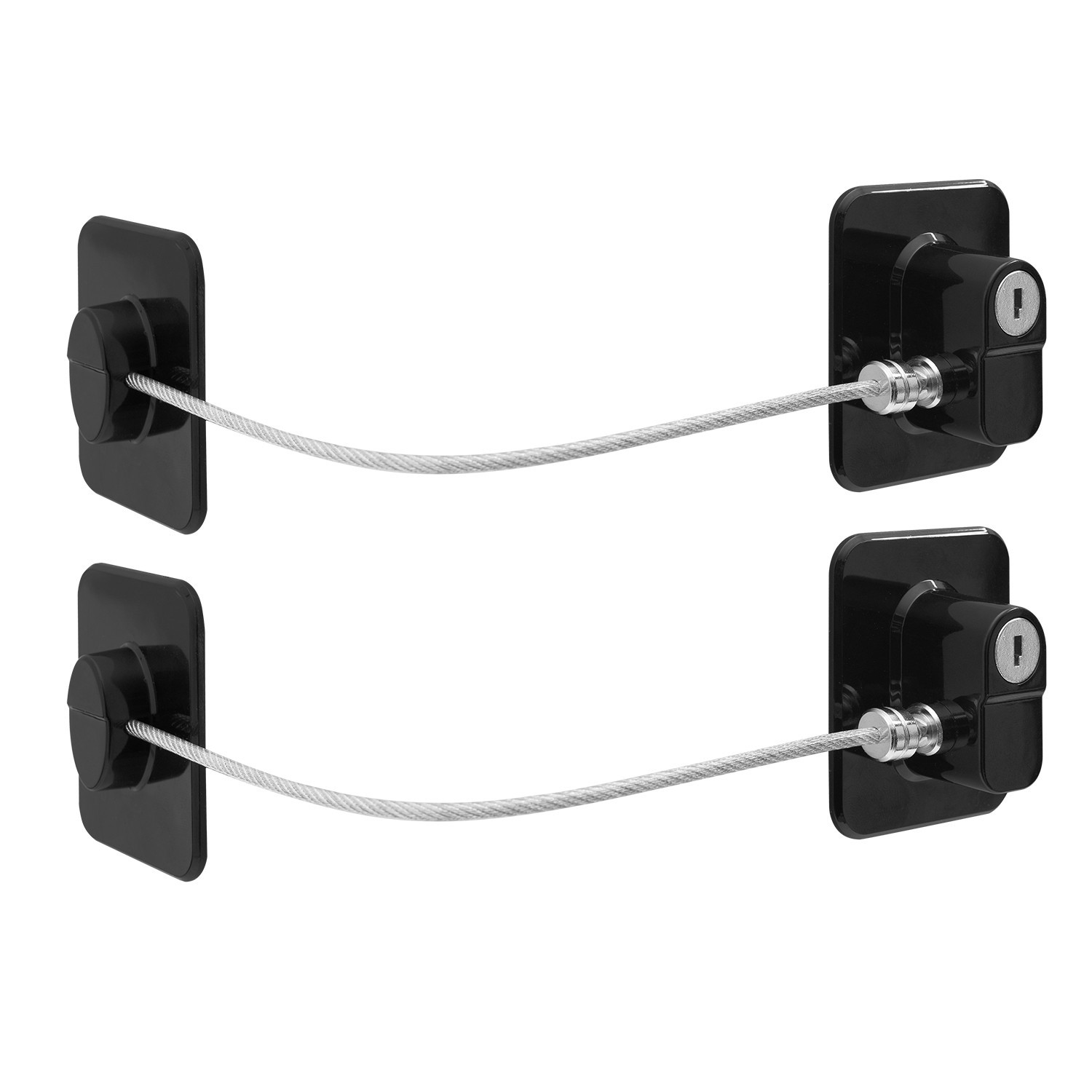 2PCS Fridge Lock Key Keep Children Out Stop Food Theft Simple Installation Black