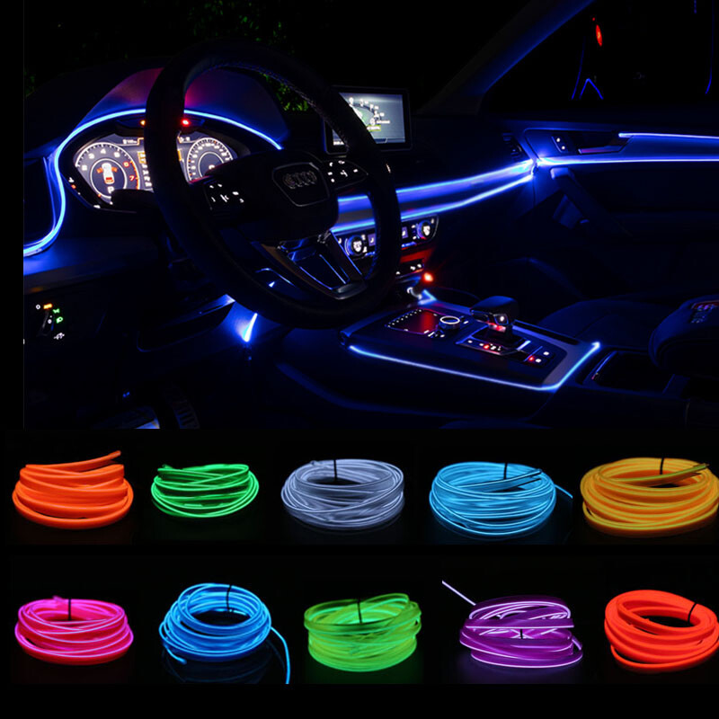Car Interior Atmosphere Wire Auto Strip Light LED Decor Lamp Accessories
