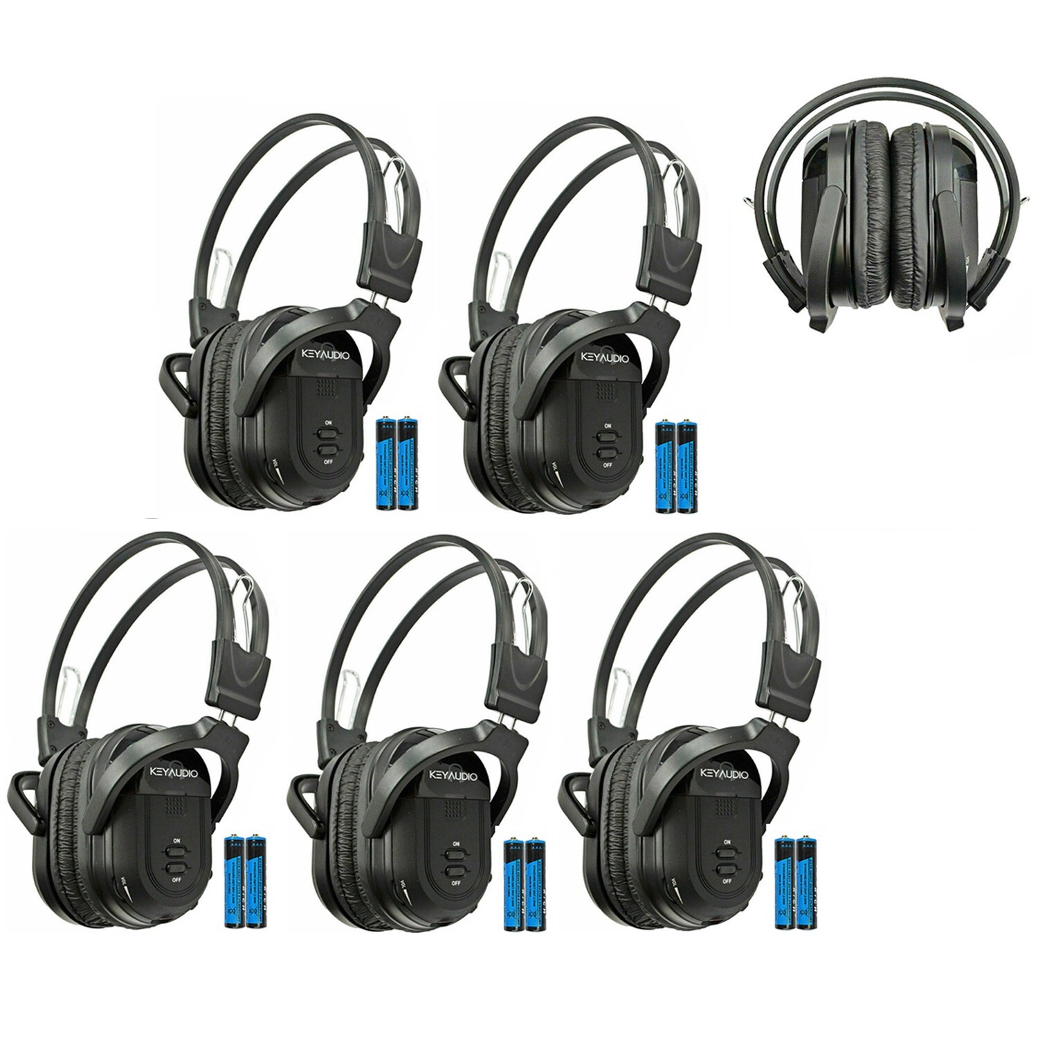 5 Fold In Wireless Headphones For Chrysler Vehicles Rear DVD New Headsets 601B