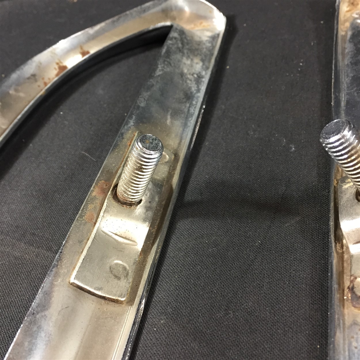 NOS FORD 1960 STARLINER C0AF-17A849-A PAIR REAR BUMPER REFLECTOR BEZELS