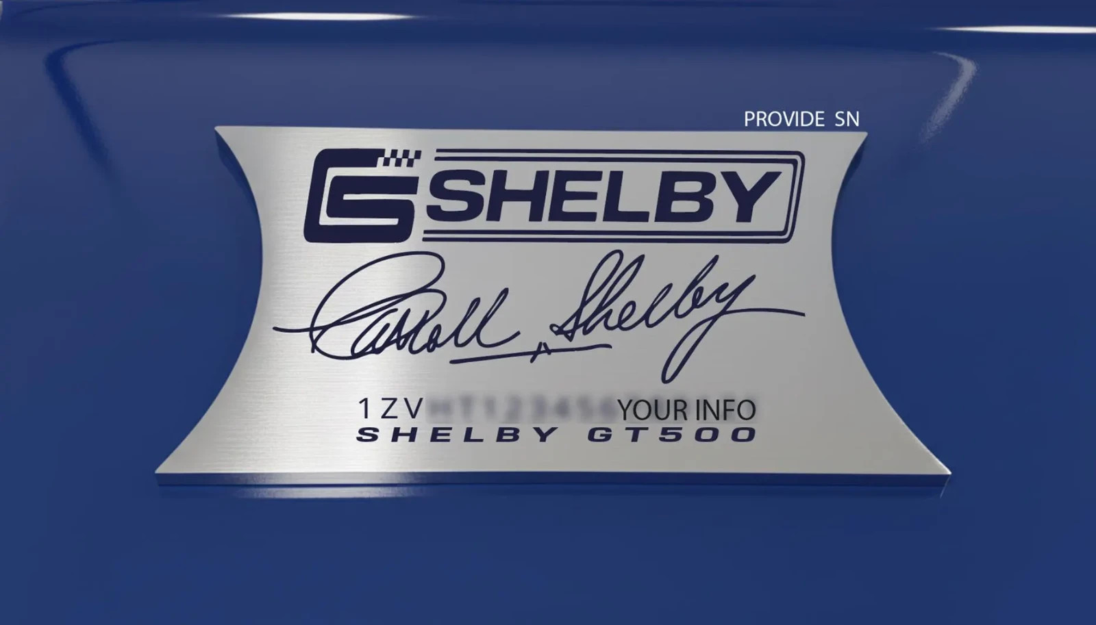 Engraved Dash Plaque Custom Fit for 05-09 Mustang Shelby GT500 Interior