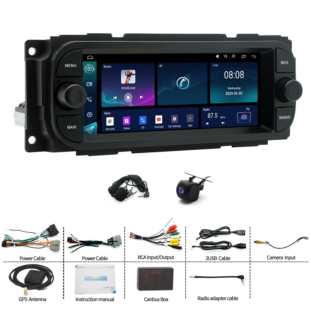 6.86″ Android 13 Carplay For 2004-2010 Dodge Viper Car Stereo Radio GPS Navi DSP