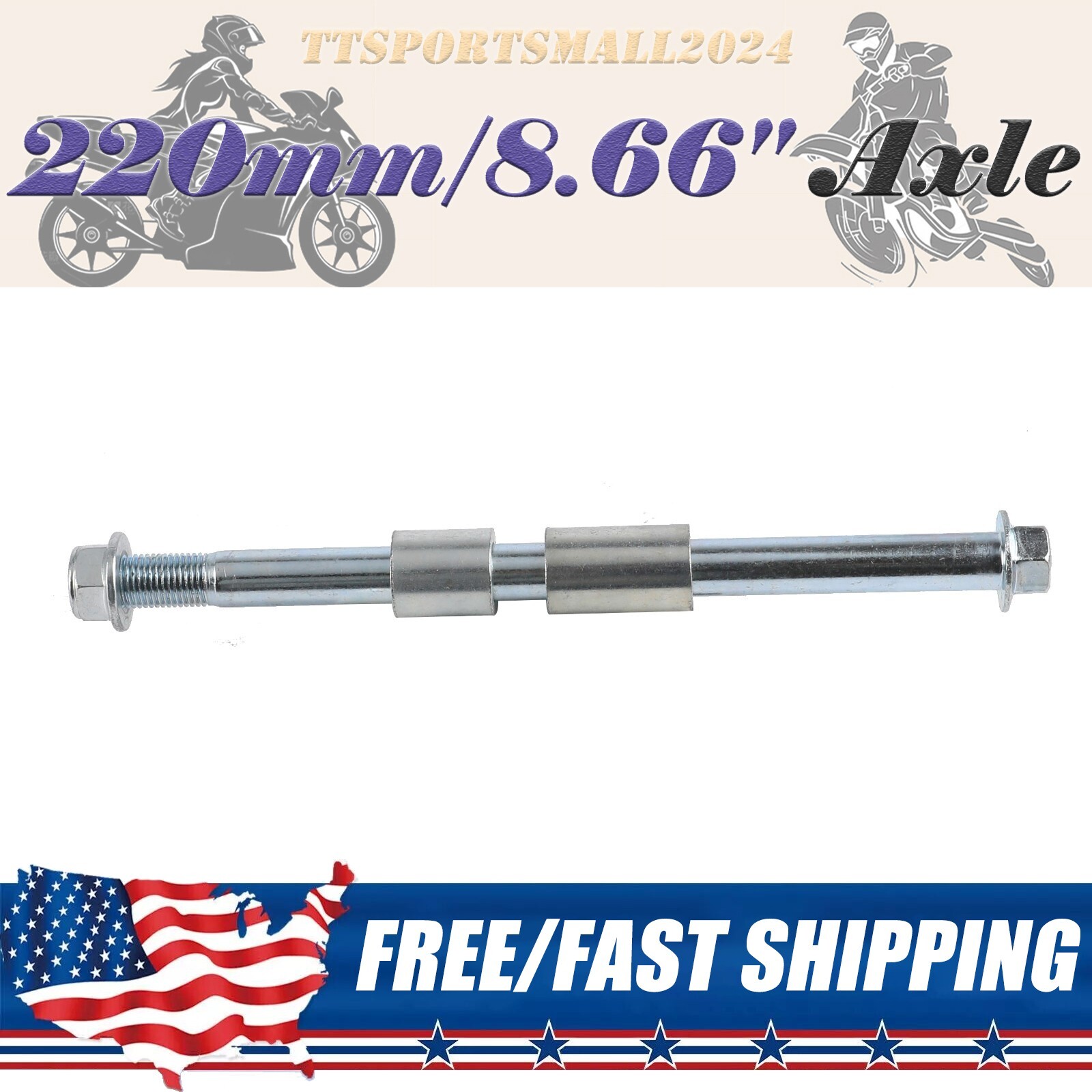 220mm/8.66″ 15mm/0.59″ Front Rear Wheel Rim Axle For 125cc 140cc 150cc Pit Bike